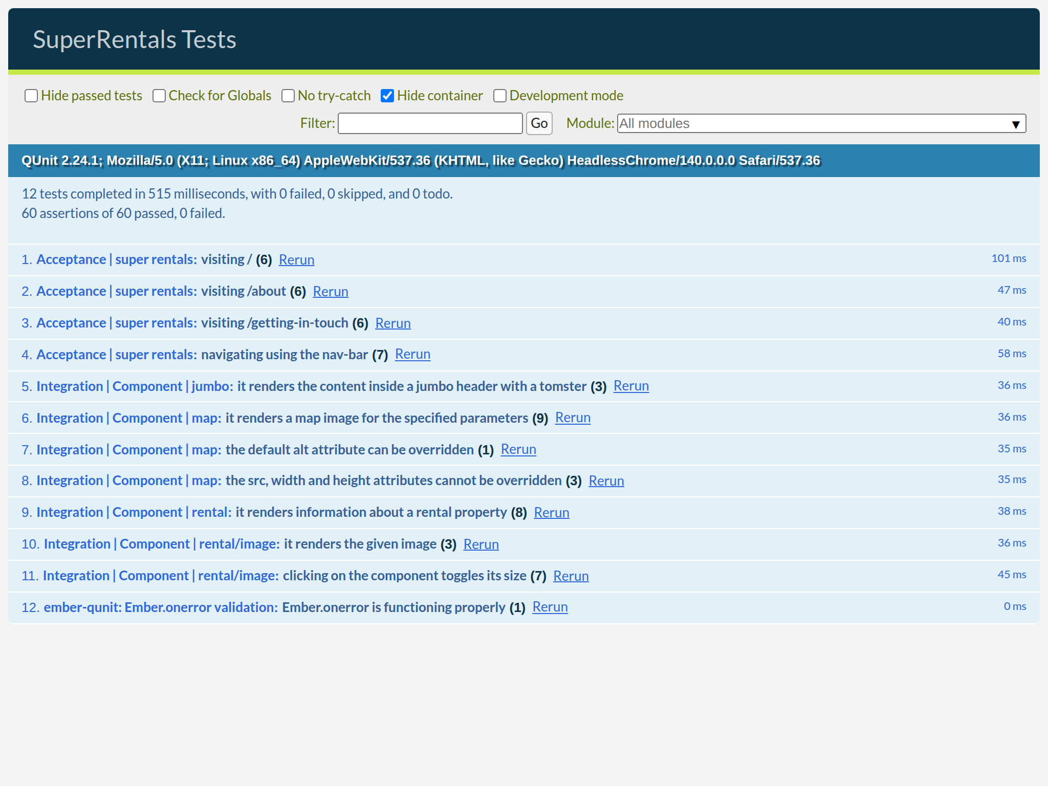Tests passing after the src getter refactor